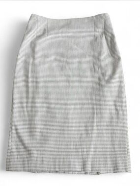 MM Lafleur White Micro-Check Pencil Skirt